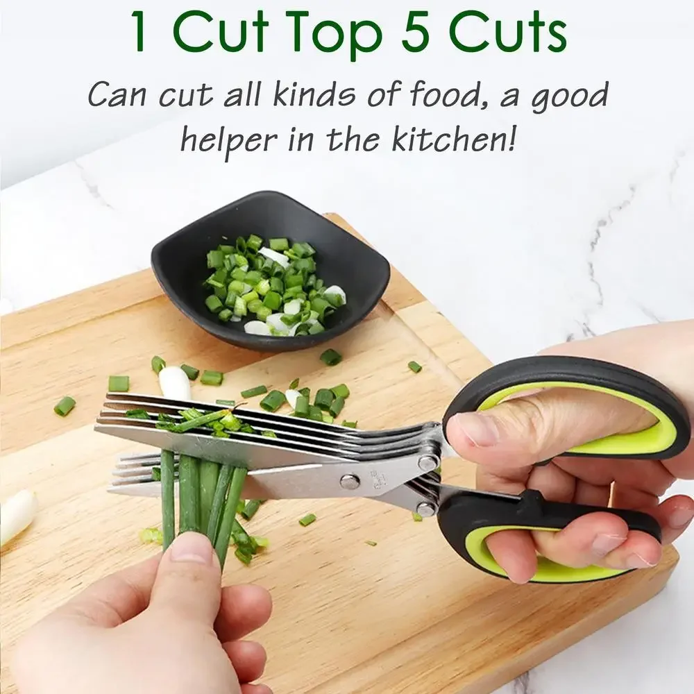 Herb Scissors 5 Blade - متعدد الطبقات مقص مقص المطبخ 5