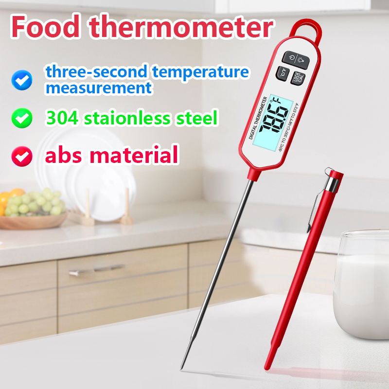 Instant Read Thermometer - ميزان حرارة اللحوم الرقمي، شاشة بإضاءة