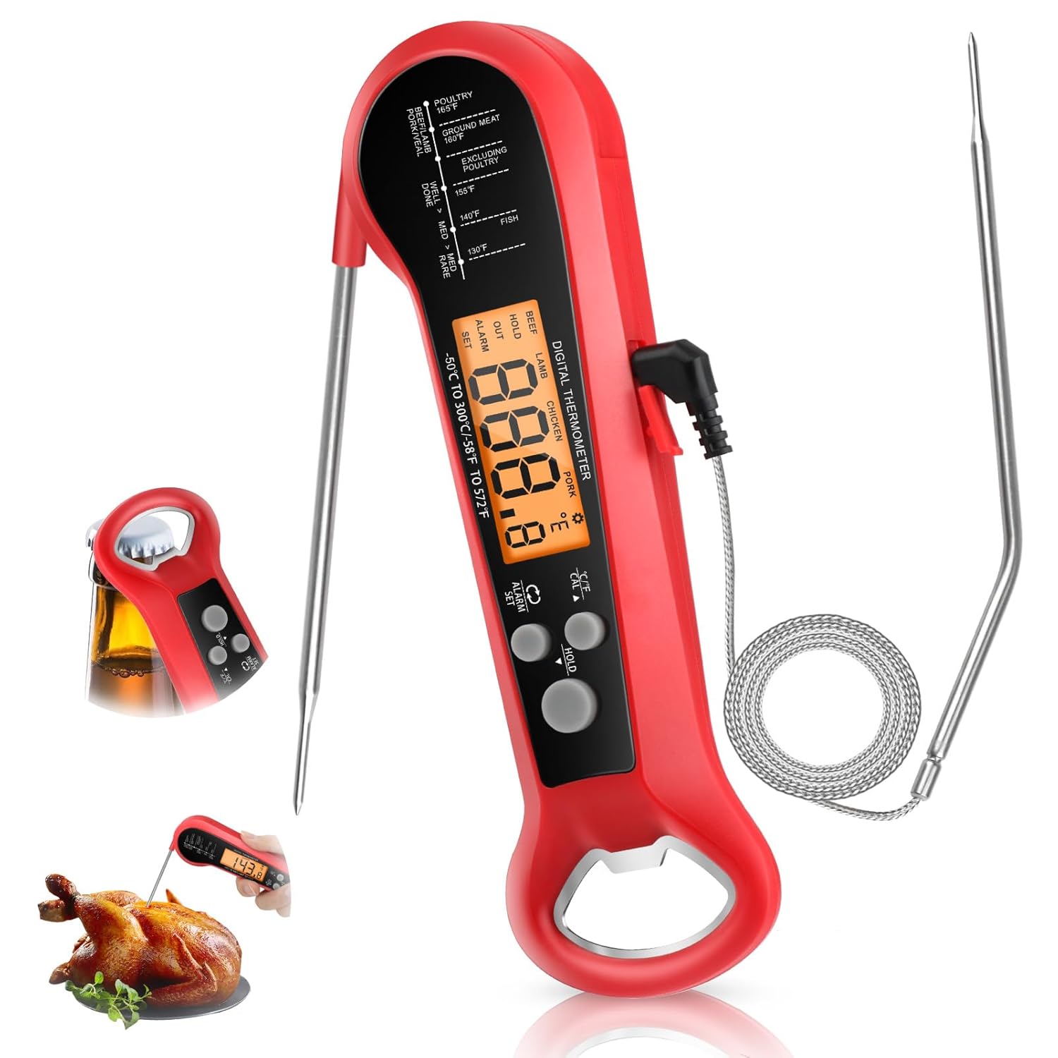 Instant Read Thermometer - ميزان حرارة رقمي احترافي للحوم مقاوم