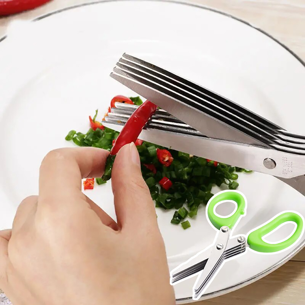 مقص أعشاب من الفولاذ المقاوم ل - مراجعة Herb Scissors 5 Blade وسعره