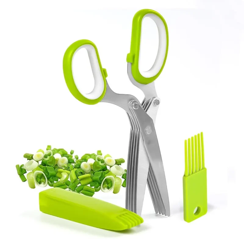 مقص أعشاب من الفولاذ المقاوم ل - مراجعة Herb Scissors 5 Blade وسعره