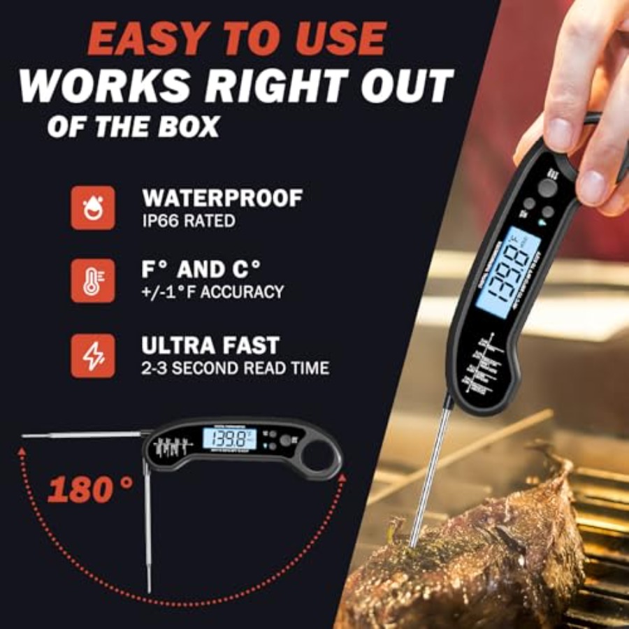 ميزان حرارة رقمي للحوم سريع ال - مراجعة Instant Read Thermometer وسعره
