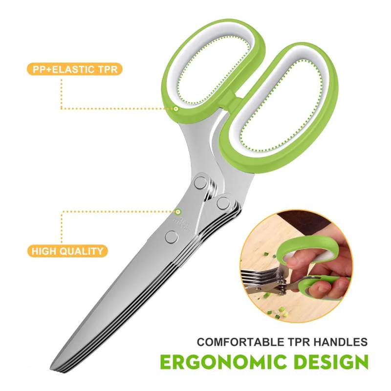 مقص أعشاب من الفولاذ المقاوم ل - مراجعة Herb Scissors 5 Blade وسعره