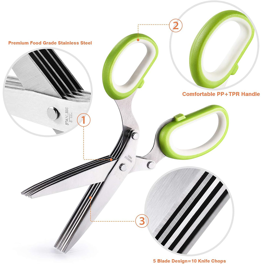 مقص عشبي من الفولاذ المقاوم لل - مراجعة Herb Scissors 5 Blade وسعره