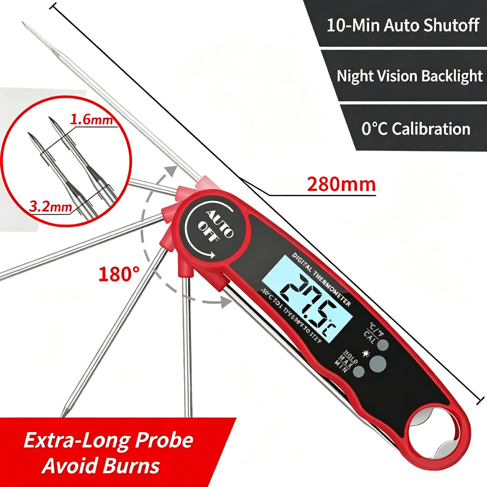 ميزان حرارة رقمي للحوم – ميزان - مراجعة Instant Read Thermometer وسعره