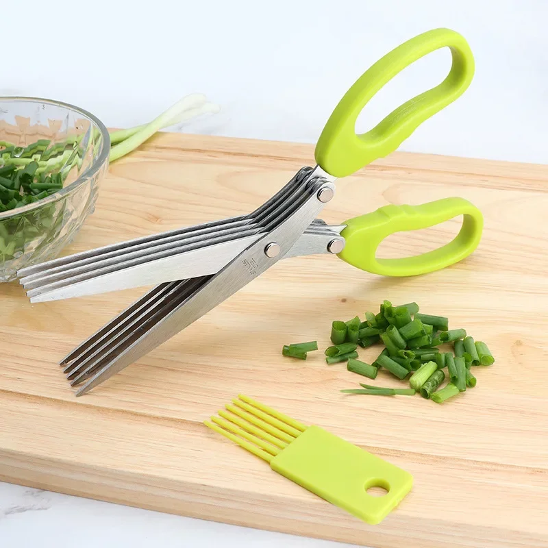 مقص المطبخ متعدد الوظائف متعدد - مراجعة Herb Scissors 5 Blade وسعره