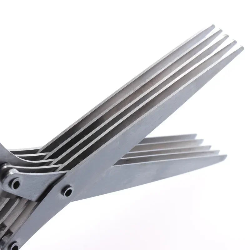 5 شفرة مقص المطبخ البصل الأخضر - مراجعة Herb Scissors 5 Blade وسعره